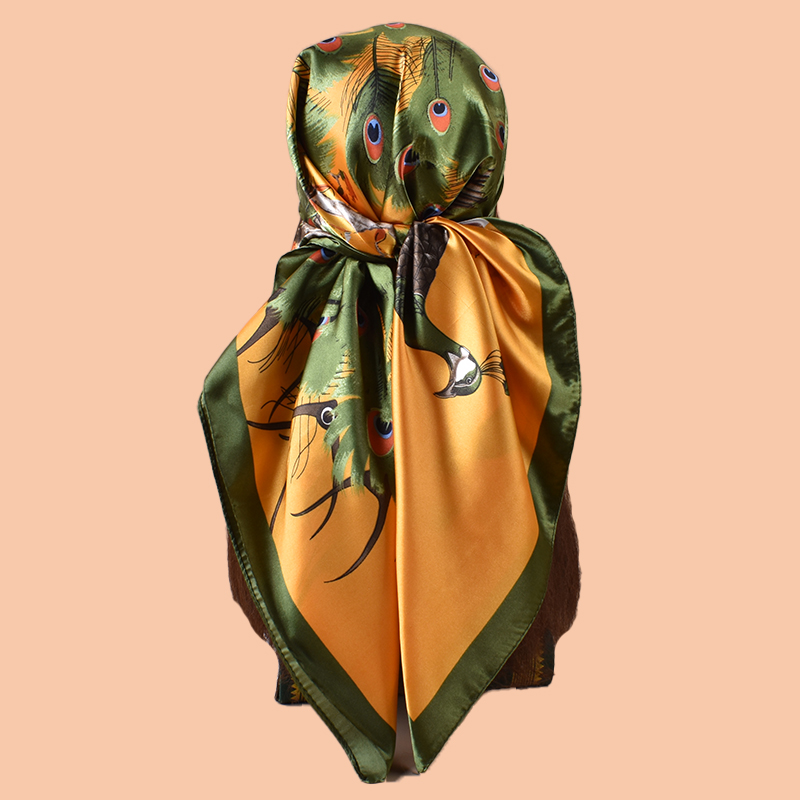 1pc senhoras grande lenço quad - Scarf Silk Square avaliação e preço